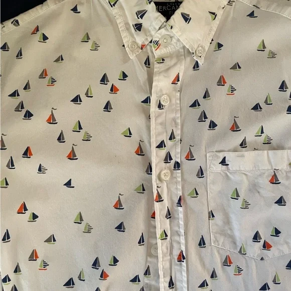 Men’s XS J. Crew Mercantile Flex button down shirt with sailboats - Picture 3 of 6